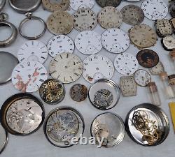 Massive Lot 770 Pieces Vintage Watches Pocket Watch Parts Many Brands 18 Pounds