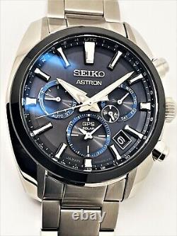 Men's Seiko Astron Not Working 5x53-0aj0 Solar Gps Dual Time Watch Ssh053