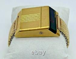 Men's Vintage 1976 BULOVA Computron Digital Red LED Gold Tone Watch (Parts)