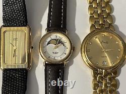 Men's Vintage Watch Lot 12 Watches For Parts Swiss Made Bulova Gruen Titoni