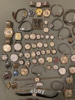 Men's Woman's 100+ Swiss Watch Lot For Parts Repair! Geneve, Vulcan, Girard, Etc