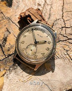 Mimo Vintage Military Watch Breguet Numerals for Parts Repair 1940s Art Deco VTG