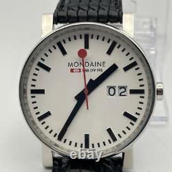 Mondaine Swiss Railways Quartz Men's 36mm Watch SBB CFF FFS NEEDS BATTERY