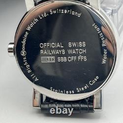 Mondaine Swiss Railways Quartz Men's 36mm Watch SBB CFF FFS NEEDS BATTERY