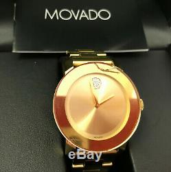Movado 3600104 Women's Swiss Bold Medium Gold Ion-Plated Watch Damaged Used