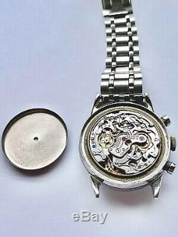 Movado 95M M95 Vintage Panda Chronograph Watch For Parts As-Is