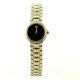 Movado Black Dial 2-tone Gold Plated+s. S. Ladies Quartz Watch For Parts/repairs