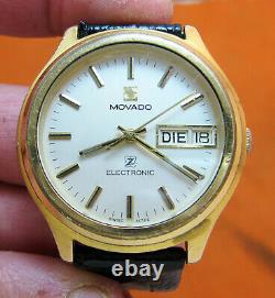 Movado F300 Electronic Gold Plate Tuning Fork Men's Watch Not Working