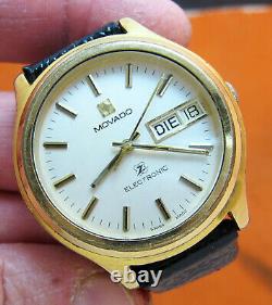 Movado F300 Electronic Gold Plate Tuning Fork Men's Watch Not Working