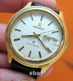 Movado F300 Electronic Gold Plate Tuning Fork Men's Watch Not Working