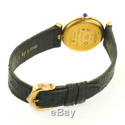 Must De Cartier Argent 925 Silver Gold Plated 20m Ladies Watch For Parts/repairs