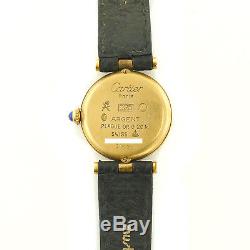 Must De Cartier Argent 925 Silver Gold Plated 20m Ladies Watch For Parts/repairs
