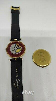 Must De Cartier Tri-Color Watch Vermeil 30MM DO NOT WORK FOR PARTS. REPAIR