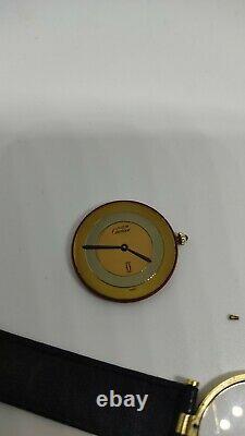 Must De Cartier Tri-Color Watch Vermeil 30MM DO NOT WORK FOR PARTS. REPAIR