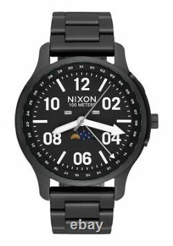 NEW $250 Mens Nixon The Ascender Moon Phase Black Watch A1208-2474 DAMAGED BOX