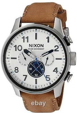 NEW $350 Nixon Men's'Safari Dual Time' Swiss Watch A1082-2092 DAMAGED BOX