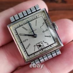 NICE 1940s Consul Art Deco Fancy Case Men's Vintage Watch For Parts/Repair