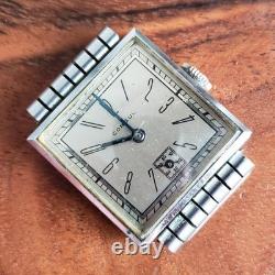 NICE 1940s Consul Art Deco Fancy Case Men's Vintage Watch For Parts/Repair