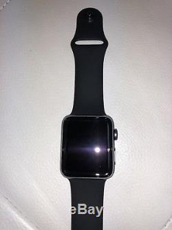New Open Apple Watch Series 2 42mm Aluminum Gray Black MP062LL/A ID LOCKED