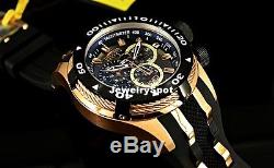 New invicta 0978 Bolt Reserve Swiss RoseTone Black Dial Black BROKEN Strap Watch
