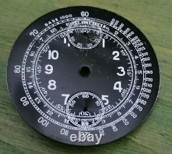 No Name NOS Venus 170 Caliber Chronograph Dial Original Telemetre Black Dial