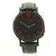 Noa 16.60 Slim Black + Red Dial Black Stainless Steel Watch For Parts Or Repairs