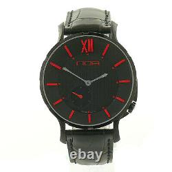 Noa 16.60 Slim Black + Red Dial Black Stainless Steel Watch For Parts Or Repairs