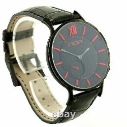 Noa 16.60 Slim Black + Red Dial Black Stainless Steel Watch For Parts Or Repairs