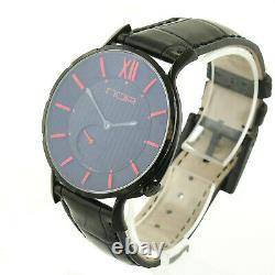 Noa 16.60 Slim Black + Red Dial Black Stainless Steel Watch For Parts Or Repairs