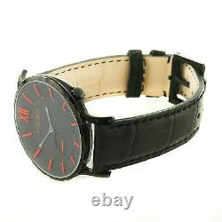 Noa 16.60 Slim Black + Red Dial Black Stainless Steel Watch For Parts Or Repairs