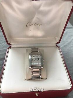 Not Working Cartier Tank Francaise Chronoflex Quartz Watch ref 2303 With Box