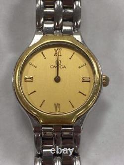 OMEGA DEVILLE 18K STAINLESS STEEL 23mm QUARTZ WATCH- NOT WORKING FOR PARTS ONLY