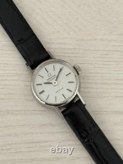 OMEGA De Ville Ladies Watch Automatic Not Working 1.8cm Case Leather Strap Junk