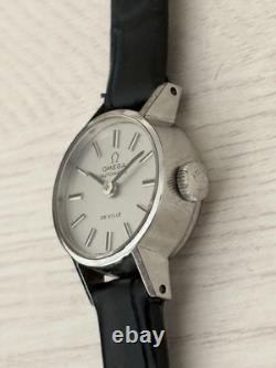 OMEGA De Ville Ladies Watch Automatic Not Working 1.8cm Case Leather Strap Junk
