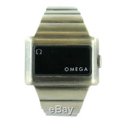 OMEGA VINTAGE'74s TIME COMPUTER DIGITAL RED LED-LCD S. S. WATCH FOR PARTS/REPAIR