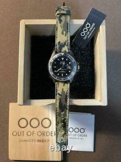 OOO OUT OF ORDER Analog Watch Aging Damaged in Italy OOO-001-2CA Camo Belt F/S