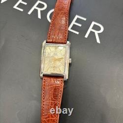 ORIS Rectangular Hand-Winding Manual Date Wristwatch Broken Crystal Authentic