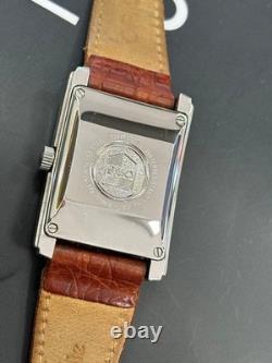 ORIS Rectangular Hand-Winding Manual Date Wristwatch Broken Crystal Authentic