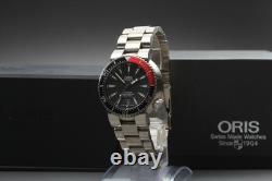 ORIS TT1 7562P Diver Date Automatic Titanium Black Dial Mens Watch Box Damaged