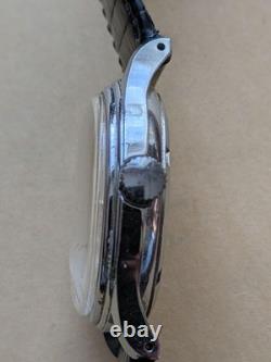 ORIS Vintage Watch Black Dial Running Condition No Strap For Parts Or Restore