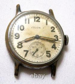 Old WW11 ELGIN US Military Not Working Mens WRISTWATCH As-Is For Parts