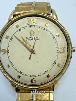 Omega 17J Vintage Bumper Automatic 14k Gold Filled Men's Watch For Parts/Repair