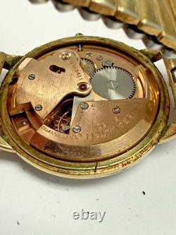 Omega 17J Vintage Bumper Automatic 14k Gold Filled Men's Watch For Parts/Repair