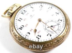 Omega 1935 Pocket Watch Gold Filled 15j for Parts #21605q
