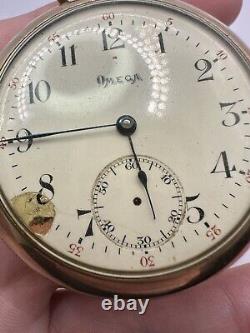 Omega Broken Project 1912 Pocket Watch Gold Time Men Mechanical