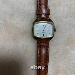 Omega De Ville Manual Dress Watch Square Brown Leather Not Working Omega De Ville Manual Dress Watch Square Brown Leather Not Working