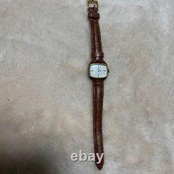 Omega De Ville Manual Dress Watch Square Brown Leather Not Working