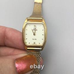 Omega De Ville Watch Women 20mm Gold Tone Swiss 1387 BROKEN PARTS OR REPAIR