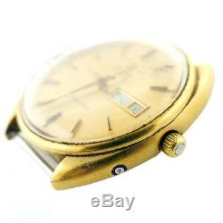 Omega Seamaster Date-day Quartz Gold Dial 14k G. F. Watch Head For Parts/repairs