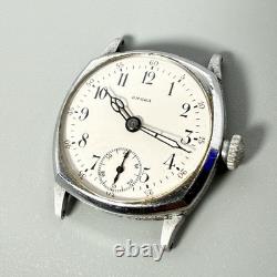 Omega Trench Watch Cushion Case Enamel Dial Wristwatch FOR PARTS REPAIR